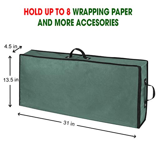 Wrapping Paper Storage Container Under Bed Gift Wrap Organizer for 30 Inch Rolls Green