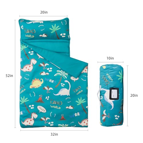 MORAIS Toddler Nap Mat with Pillow & Blanket - 52" x 20" Daycare Sleeping Bag