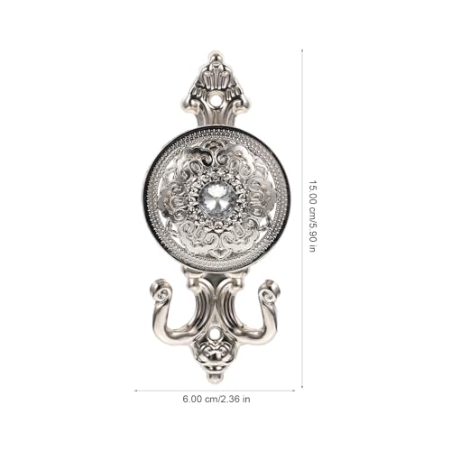 Decorative Rhinestone Curtain Holdbacks - 2-Piece Alloy Wall Hook Set