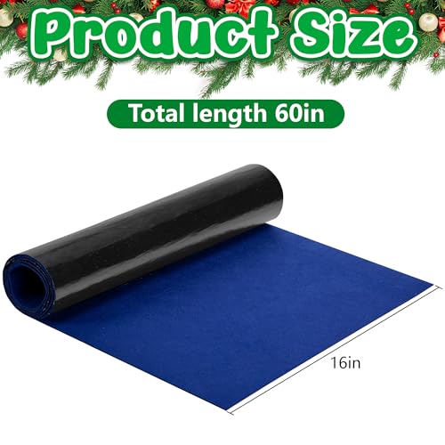 60"x16" Felt Christmas Village Ocean Mat, Non-Slip Water Display Landscape