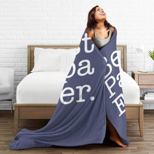 Carwayii 80x60 Blue Fleece Papa Blanket for Dad Grandpa Gift Large Throw