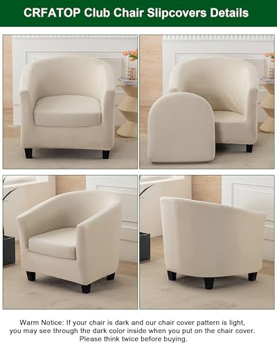 2 Piece Club Chair Cover Set - Stretch Slipcover with Cushion, Pet Friendly & Washable