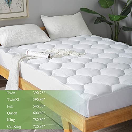 Queen Mattress Pad - Ultra Soft Quilted Fitted Topper Cover, 8-21" Deep Pocket