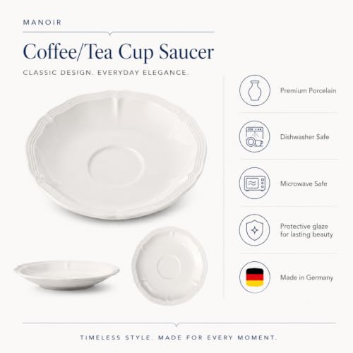 Villeroy & Boch Manoir 5.75-inch Creamy White Coffee & Tea Saucer - Classic Variation
