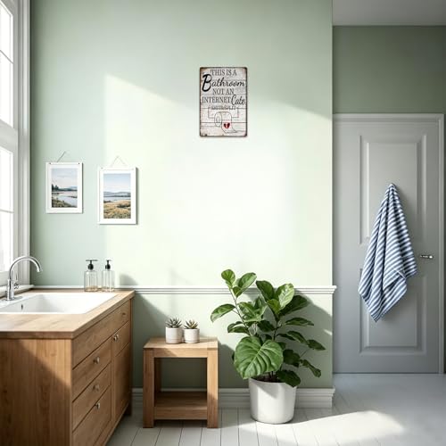 Vintage This Is A Bathroom Not An Internet Cafe 3D Metal Sign Wall