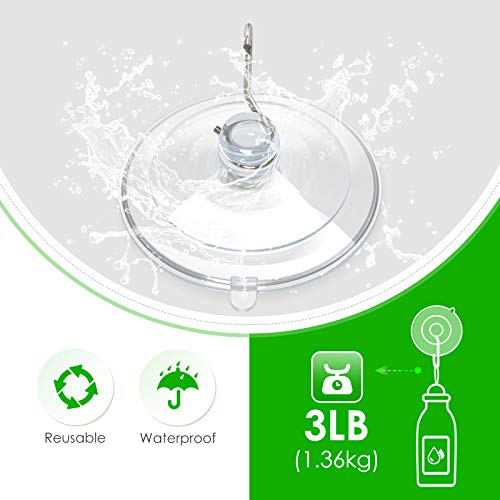 Clear Suction Cup Hooks - 12 Pack, 1.77-Inch Removable Heavy-Duty Wall Hooks