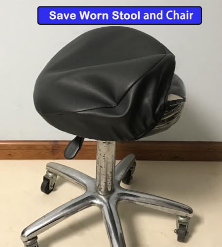 2 Pack Faux Leather Bar Stool Covers 15-16 Inch Black