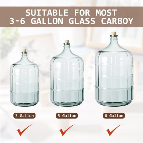Natural Wood Cork Stopper for 3, 5, and 6 Gallon Glass Carboy Jugs