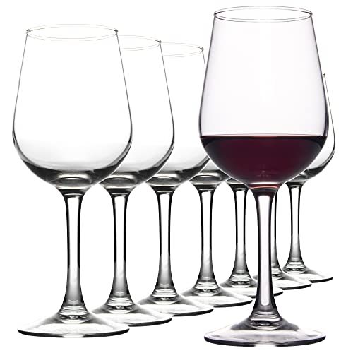 Tempered Glass Wine Glasses Set - 15.5 oz Stemware for Red or White Wine (8 Pack)