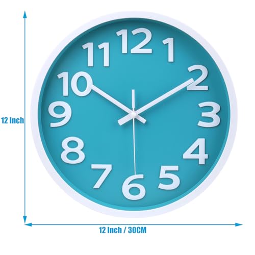 12-Inch Silent Wall Clock, Non-Ticking Analog Clock for Indoor and Outdoor