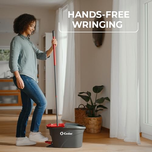 O-Cedar EasyWring Microfiber Spin Mop & Bucket Floor Cleaning System
