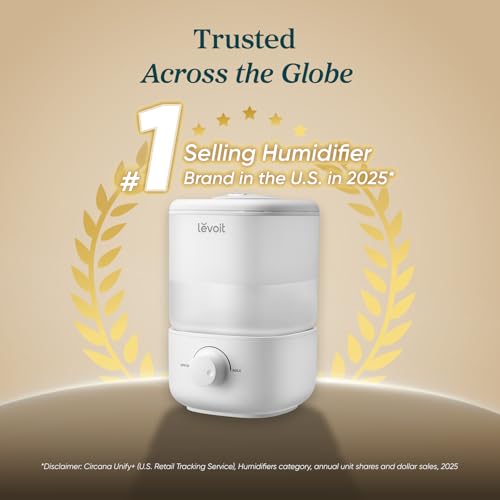 Levoit Top Fill Humidifier 2.5L Cool Mist for Bedroom and Nursery