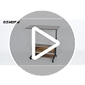 32-Inch Portable Rolling Computer Desk with Storage Shelves & Adjustable Height
