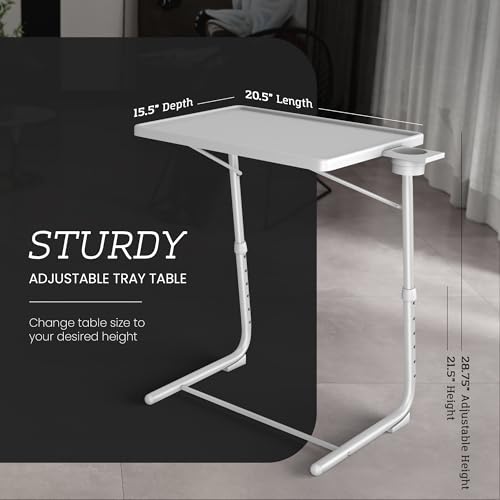 Adjustable TV Tray Table - Foldable Laptop Desk with 6 Height Settings