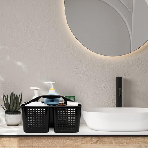 Tiawudi Portable Shower Caddy with Handle & Drainage Holes, Plastic Storage Basket