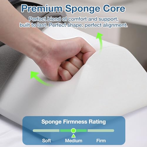Ergonomic Knee Wedge Pillow for Legs - 20x12x7 Inch Pain Relief