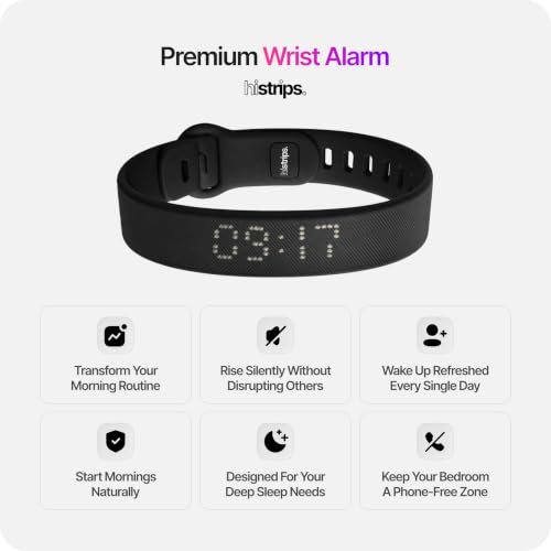 Silent Wrist Vibration Alarm Clock for Heavy Sleepers - Rechargeable Band