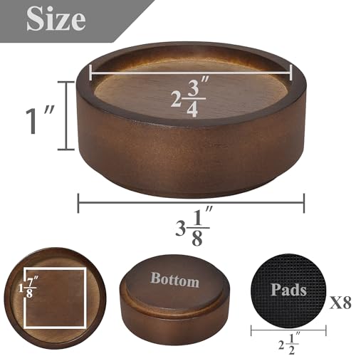 Heavy Duty Wood Bed Risers – Stackable Furniture Elevators (4 pcs)