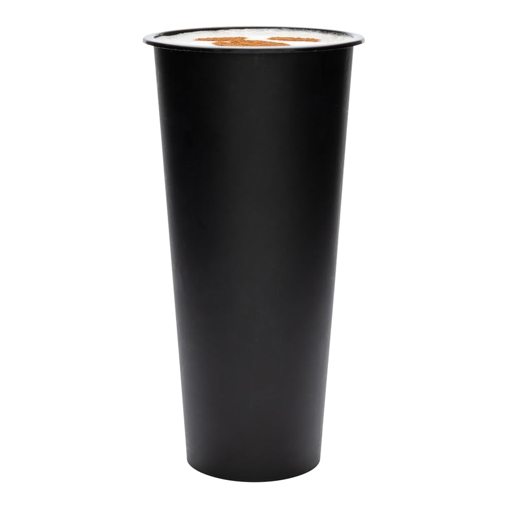 Restaurantware-Bev Tek 24 Ounce Plastic Cups, 100 Disposable Drink Cups - Lids Sold Separately, Serve Hot or Cold Beverages, Black Plastic Party Cup, For Stadiums or Weddings,