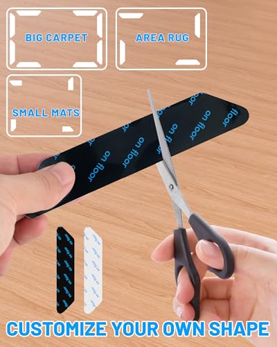 20 PCS Reusable Non-Slip Rug Grippers, Washable Adhesive Rug Pads for Floors