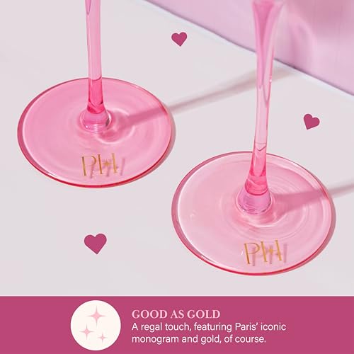 Paris Hilton Pink Heart-Shaped Champagne Flute Gift Set - 2-Piece, 5.5oz