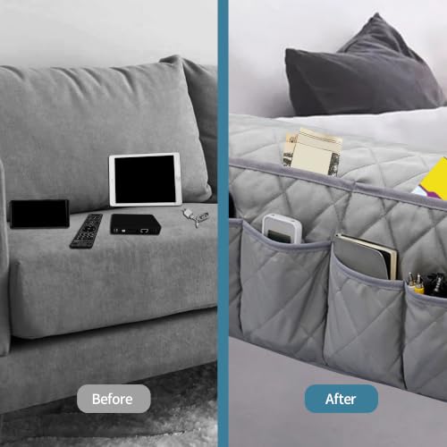 Armchair Caddy Sofa Armrest Organizer with 18 Pockets for Remote and Phone