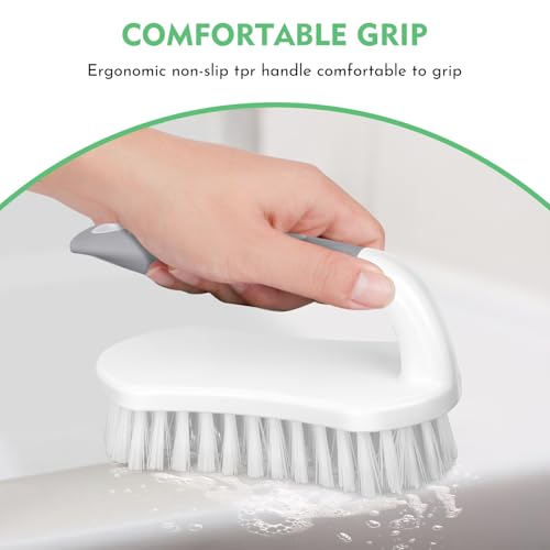 Heavy-Duty Scrub Brush Set with Stiff Bristles & Non-Slip Grip - 2 Pack