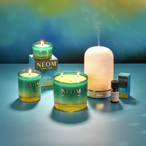 Neom Perfect Peace 1 Wick Candle with Myrrh, Fir & Lime Peel - Natural Essential Oils, Hand Finished, 185g