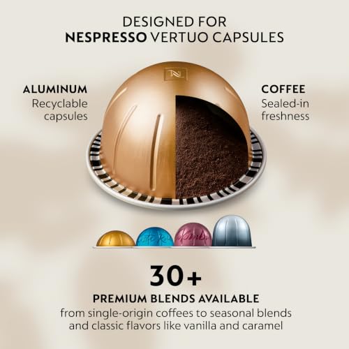 Nespresso Vertuo Barista Flavored Coffee Pods Medium Roast 30-Count