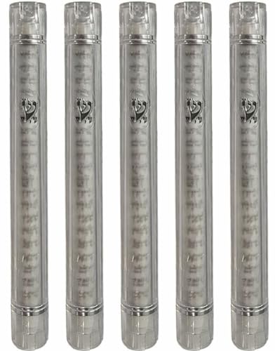 5-Pack Plastic Mezuzah Case - 15cm Semiround Waterproof Holder with Adhesive