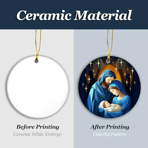 Starry Nativity Holy Family Ornament – SunSky Gallery Religious Christmas Tree Décor