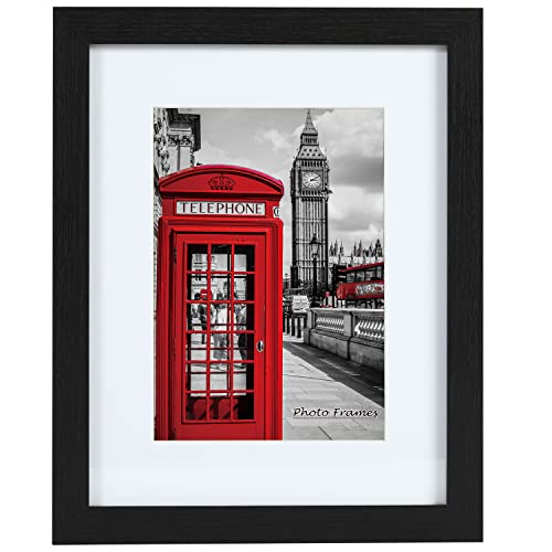 11x14 Black Woodgrain Picture Frame Set of 6, Wall & Tabletop Display