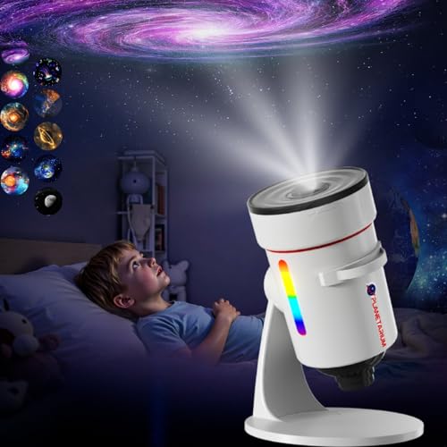 4K HD Galaxy Star Projector with 10 Slides and 8 Color LED Night Light