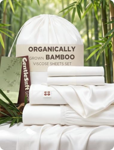 Cooling Bamboo Queen Sheet Set - Silky Soft 4-Piece Bedding with Deep Pockets