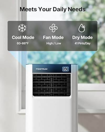 10,000 BTU Portable Air Conditioner for Rooms up to 450 Sq. Ft.