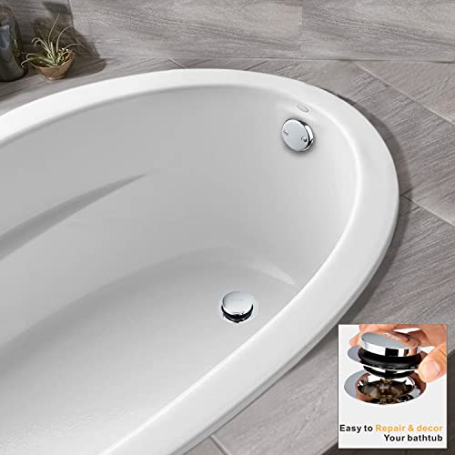 Universal Bathtub Drain Stopper and Cover - Chrome Plated Solid Brass