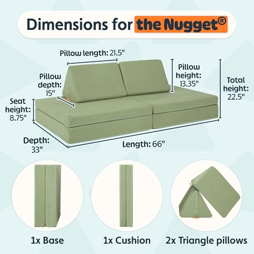Modular Foam Kids Play Couch - Convertible & Washable Playroom Sofa