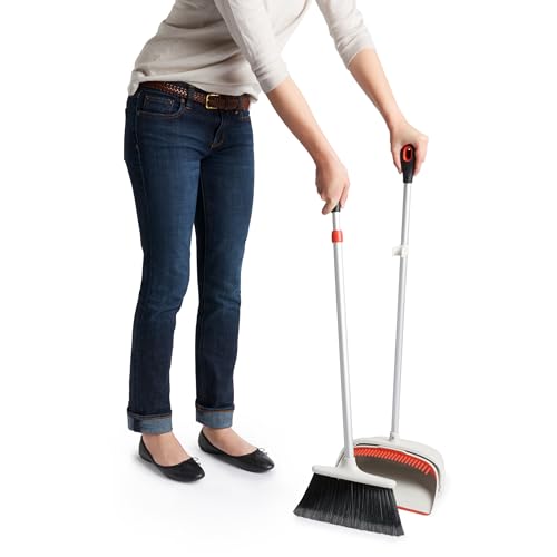 Extendable Upright Broom and Dustpan Set for Kitchen & Home Cleaning