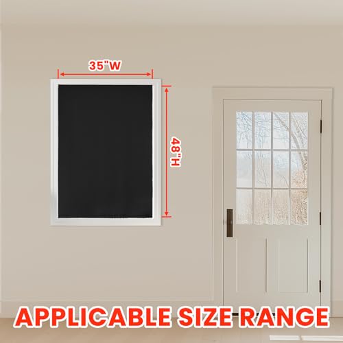 100% Blackout Self-Adhesive Curtains for Small Windows - 35" W x 48" L