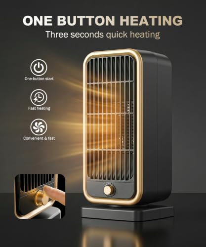 500W Portable Ceramic Space Heater with Tip-Over and Overheat Protection