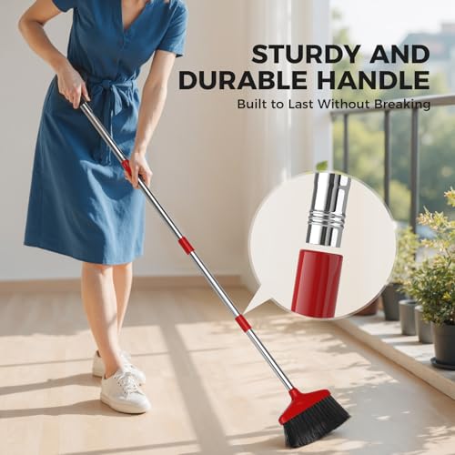 Heavy-Duty Indoor & Outdoor Broom with 48-Inch Stainless Steel Handle