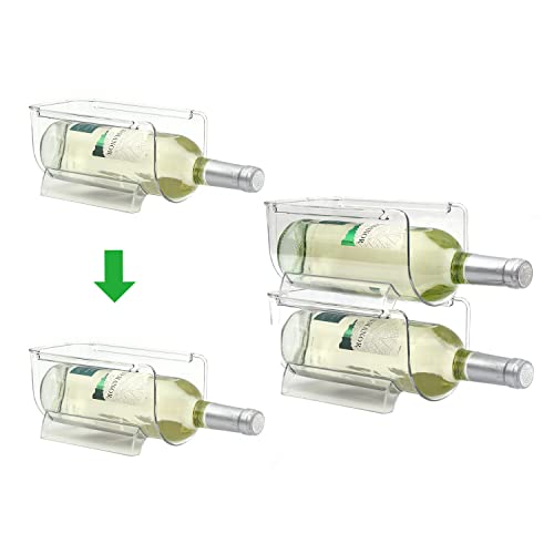 Stackable Wine Rack and Water Bottle Organizer for Fridge, Set of 2