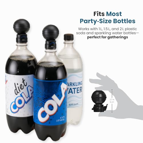 Soda Bottle Pump and Pour Cap - Reusable Carbonation Preserver for 2L Bottles