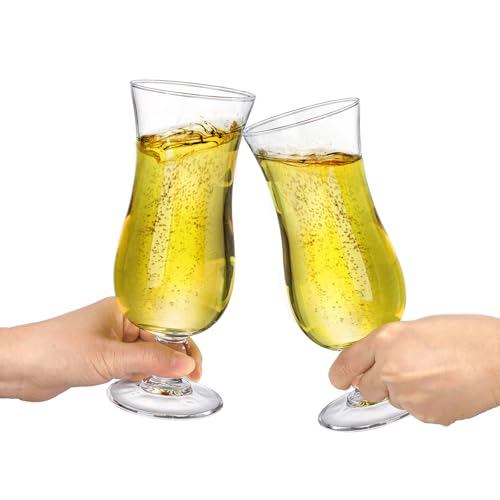 Yesland 6 Pack 14oz Hurricane Glasses - Tropical Cocktail & Drinkware Set