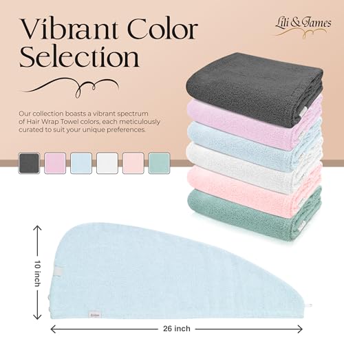 100% Cotton Hair Towel Wrap - Quick Dry Anti-Frizz Turban for All Hair Types