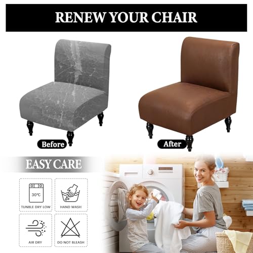 Armless Accent Chair Cover - Stretch Spandex Slipcover Protector