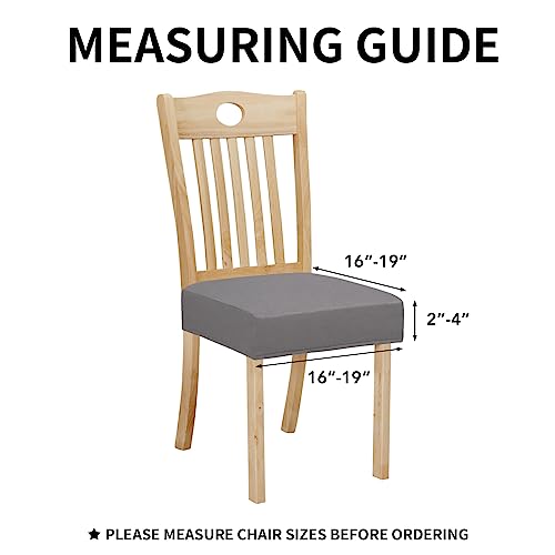 Waterproof Dining Chair Seat Covers - Set of 4, Light Gray