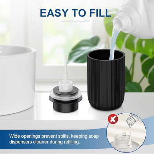Ceramic Foaming Soap Dispenser, 12 oz Refillable Hand Soap Pump - Black