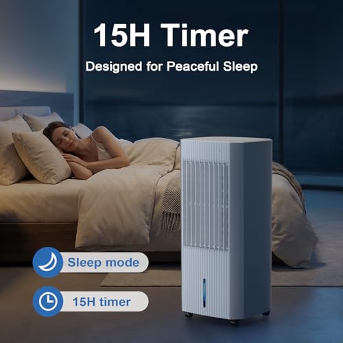 Portable Evaporative Air Cooler 1.5Gal 15H Cooling with Remote