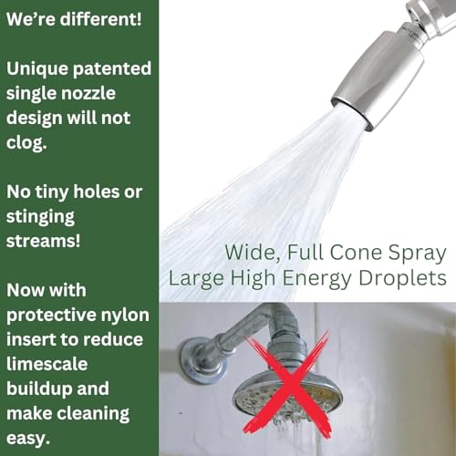 High Sierra 1.25 GPM Solid Lead-Free Metal Shower Head Chrome Finish - No Clog, Award-Winning